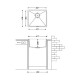 Гранітна мийка Quadro 45x40 Grey Metallic