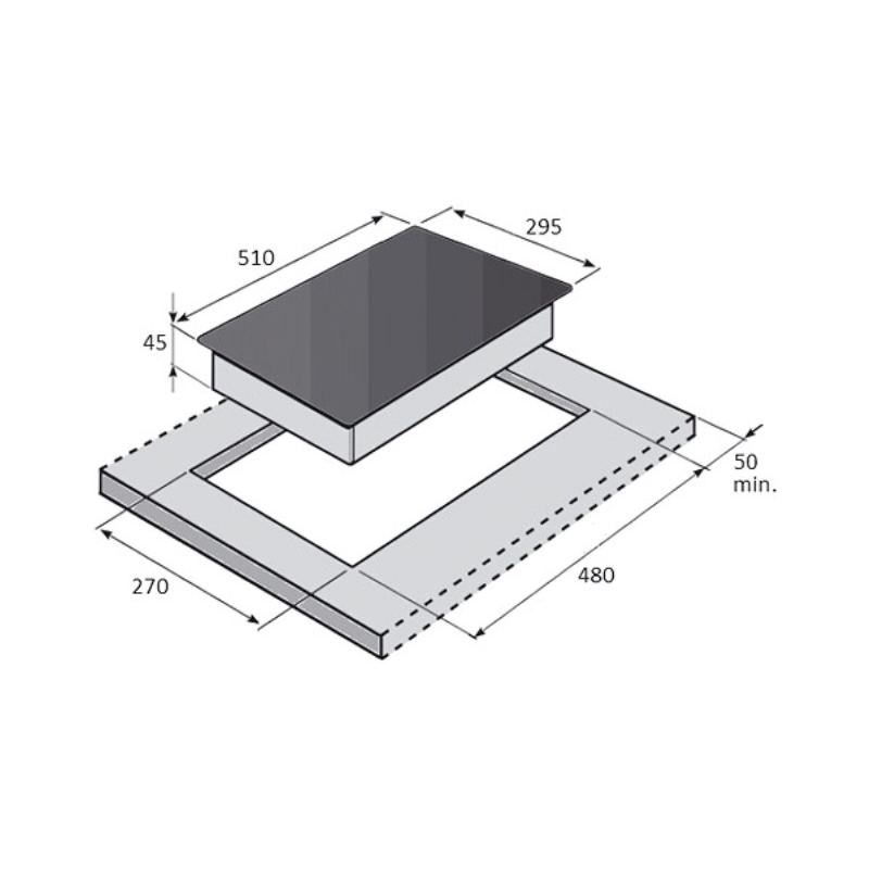 Газова панель FHG 162 VGH Black Glass