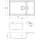 Гранітна мийка Cubix 86x50 XL Grey Metallic