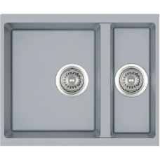 Гранітна мийка Quadro 56x46x15 Grey Metallic