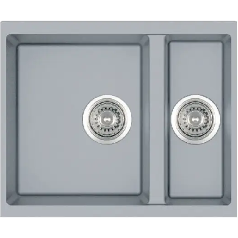 Гранітна мийка Quadro 56x46x15 Grey Metallic