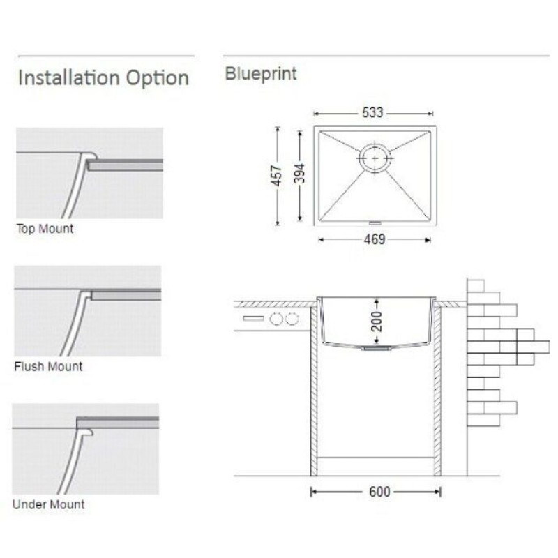 Гранітна мийка Quadro 53x46 Beton