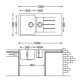 Гранітна мийка Classic 100x50x15 Grey Metallic