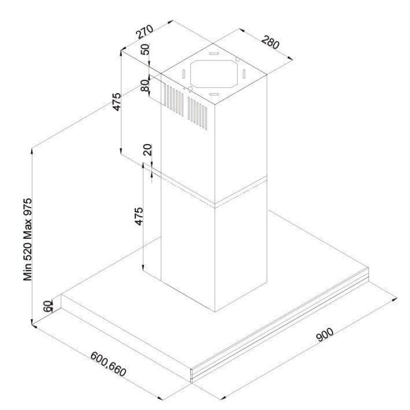 Витяжка Linea Isola Inox Silence+