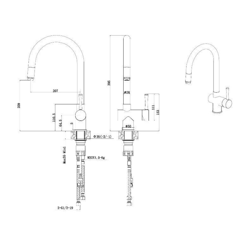 Кухонний змішувач FKM 47P SS Inox