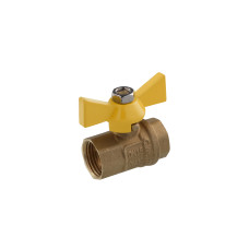 Кран кульовий STA 1/2" ВВ PN30 жовтий метелик, латунний