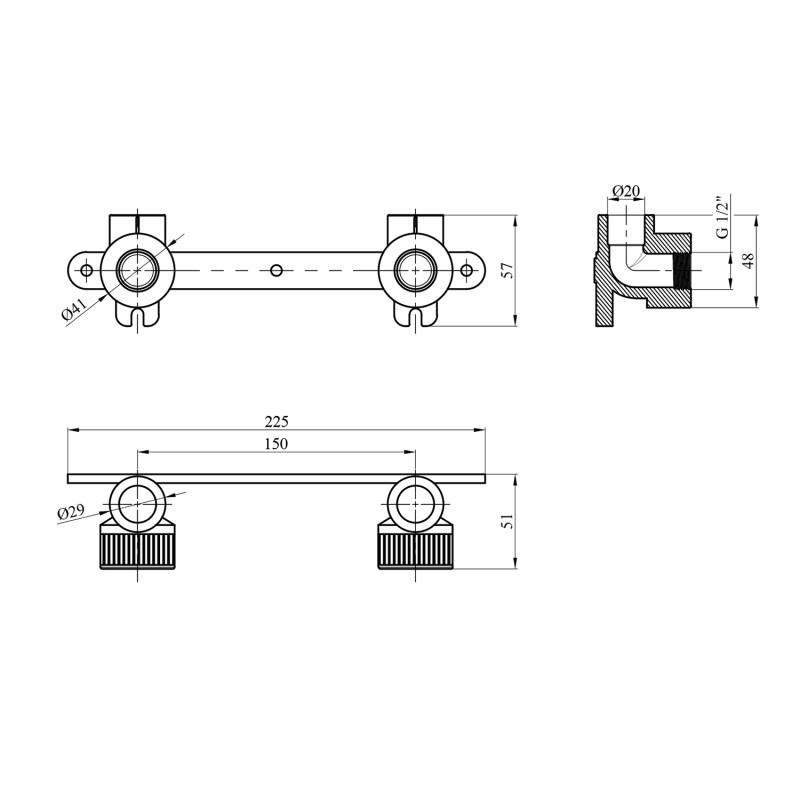 Комплект для підключення змішувача PPR Rozma 20х1/2"