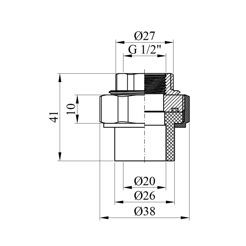 Американка PPR Rozma 20х1/2" РВ