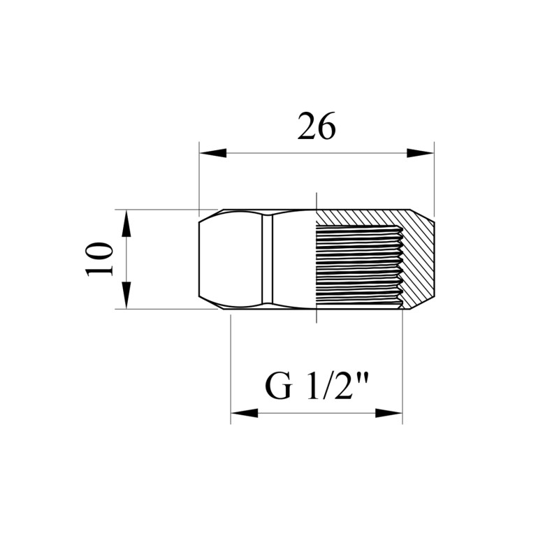 Заглушка STA 1/2" ВР латунна