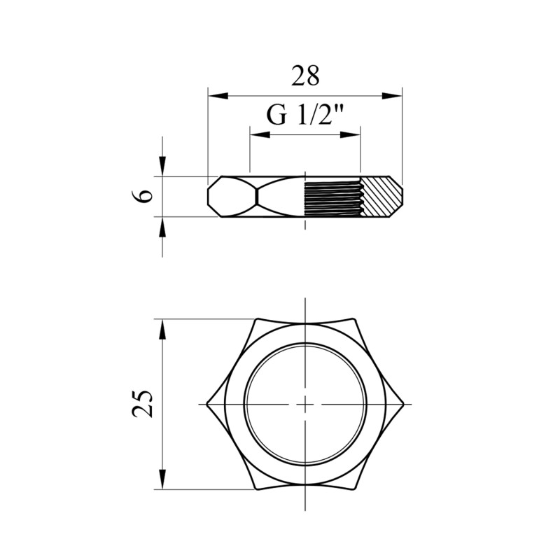 Контргайка STA 1/2"х6 мм латунна