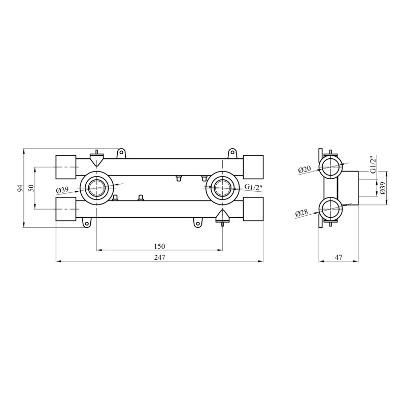 Комплект для підключення змішувача PPR Rozma 20х1/2"