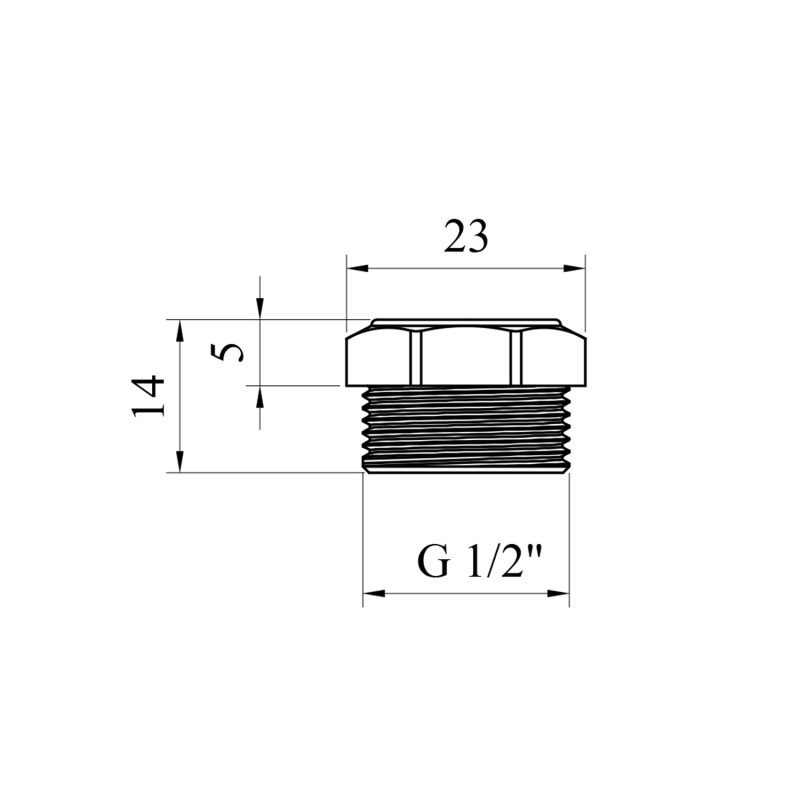 Заглушка посилена LexLine 1/2" РЗ латунна УК1091-В