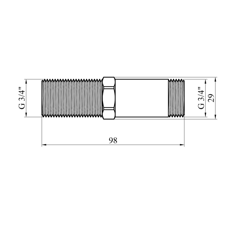 Згін посилений LexLine 3/4" ЗЗ латунний УК0643-В