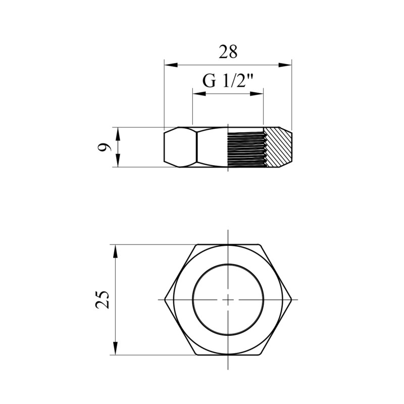 Контргайка STA 1/2"х9 мм латунна