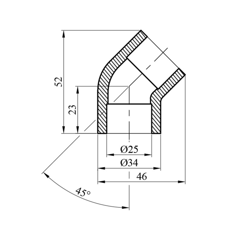 Коліно 45° PPR Rozma 25 мм