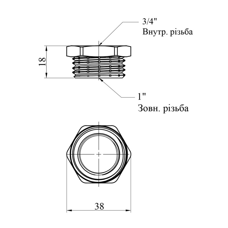 Футорка STA "Premium" 3/4"х1" ВЗ нікельована