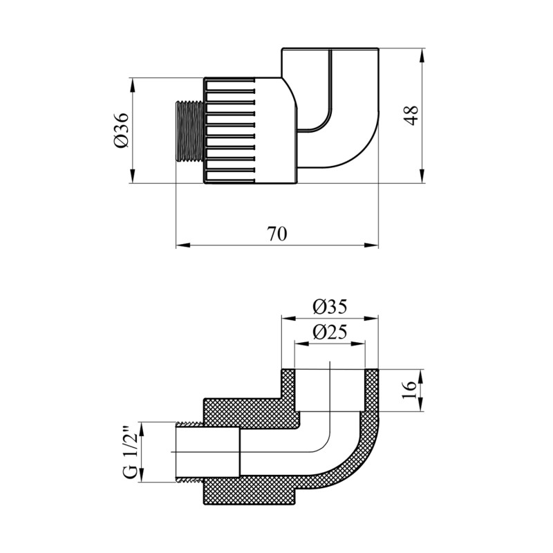 Коліно PPR Rozma 25х1/2" РЗ
