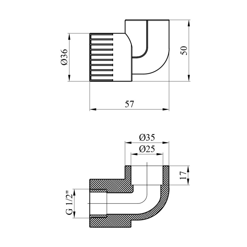 Коліно PPR Rozma 25x1/2" РВ