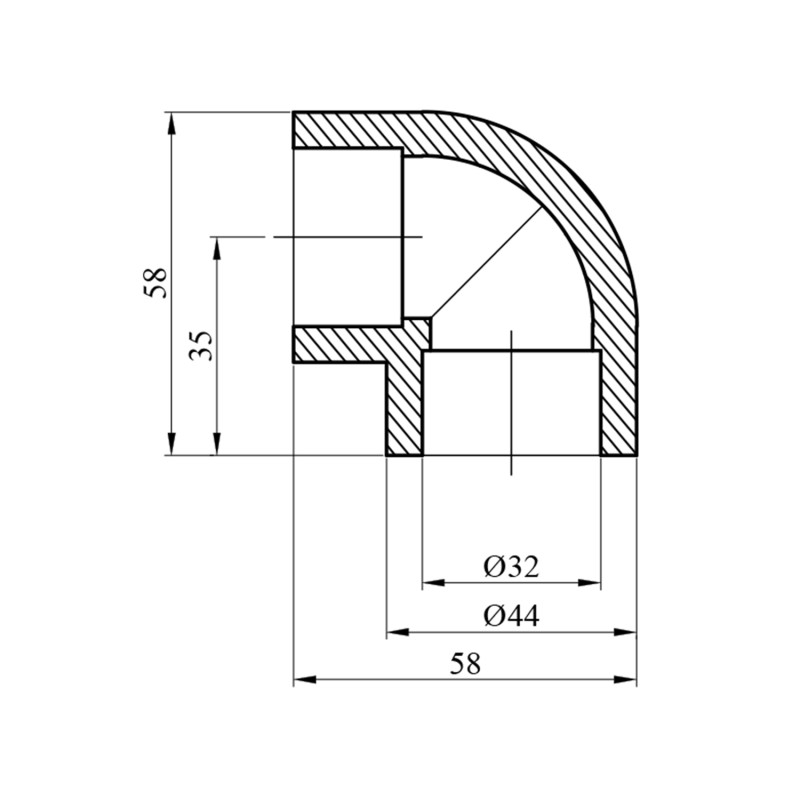 Коліно 90° PPR Rozma 32 мм