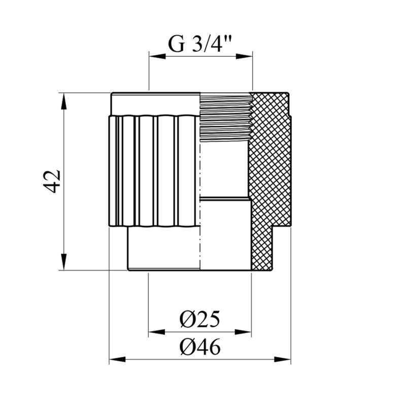 Муфта PPR Rozma 25x3/4" РВ