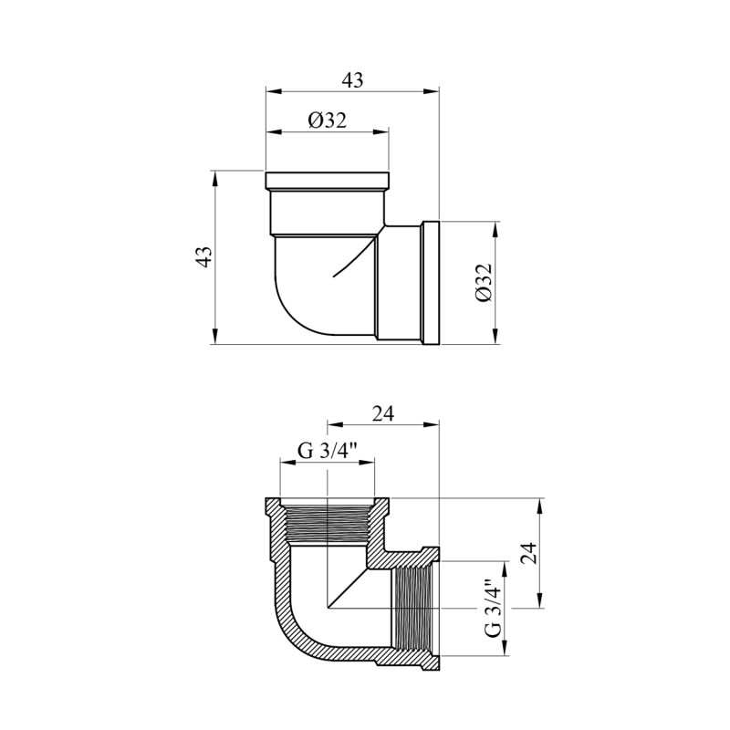 Кутник посилений LexLine 3/4" ВВ нікельований НК0102-Вн