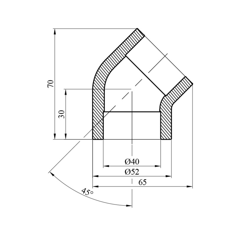 Коліно 45° PPR Rozma 40 мм