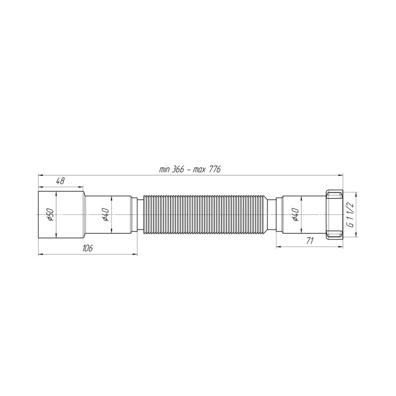 Гофра ANIplast 1 1/2"х40/50 мм 410-800 мм K106