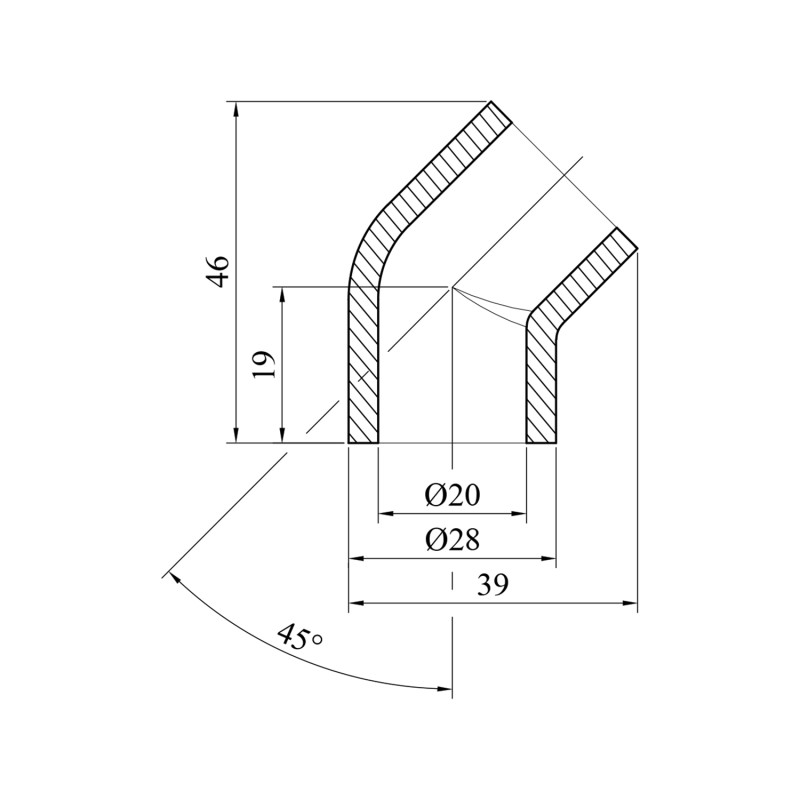 Коліно 45° PPR GrandiTherm 20 мм