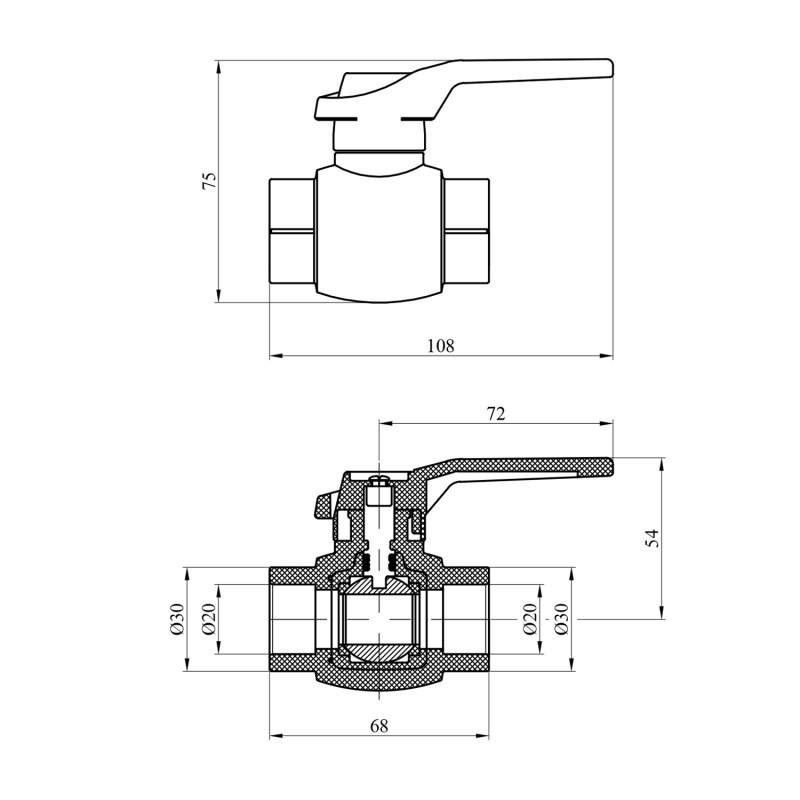 Кран кульовий PPR GrandiTherm 20 мм