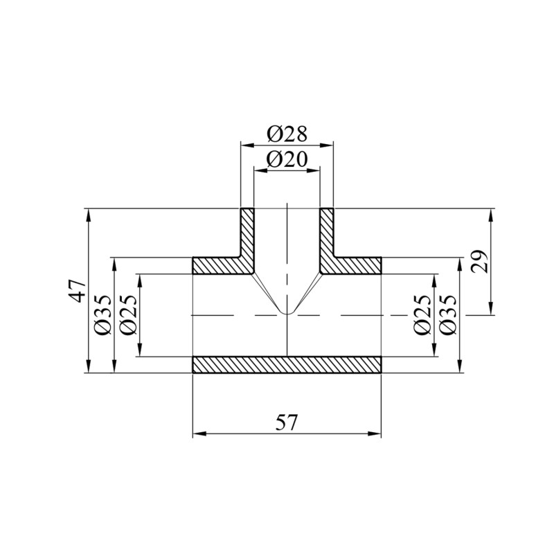 Трійник перехідний PPR GrandiTherm 25х20х25 мм