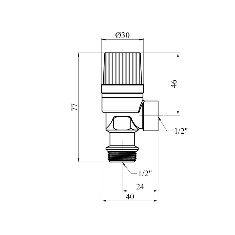 Клапан запобіжний STA 1/2" ВЗ 3 Bar латунний
