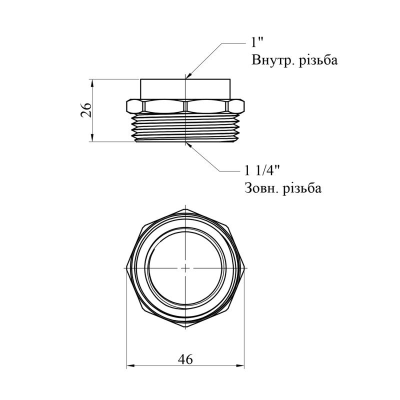 Футорка STA 3/4"х1 1/4" ВЗ латунна