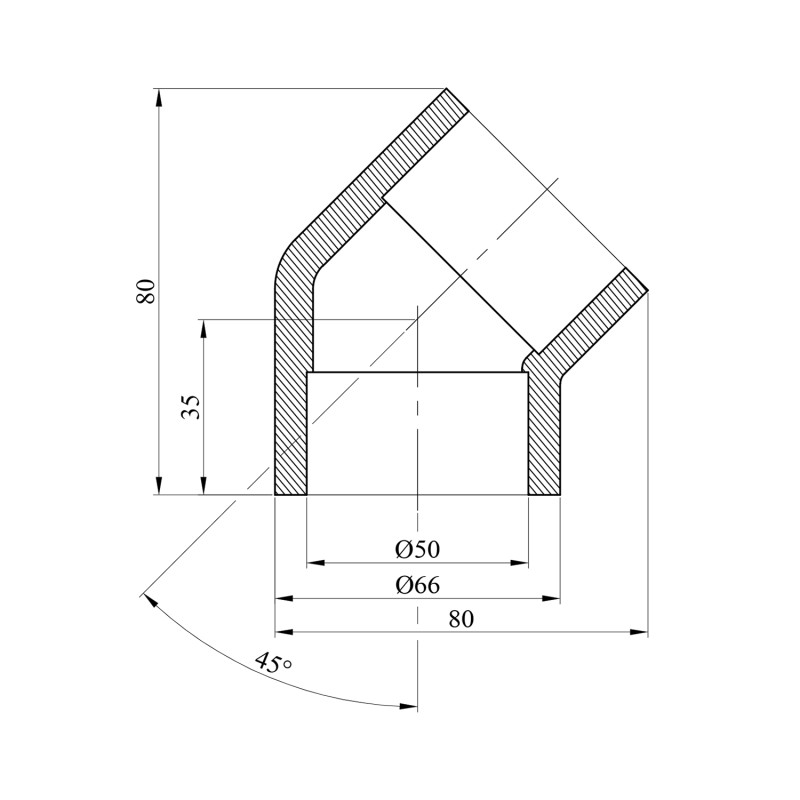 Коліно 45° PPR Rozma 50 мм