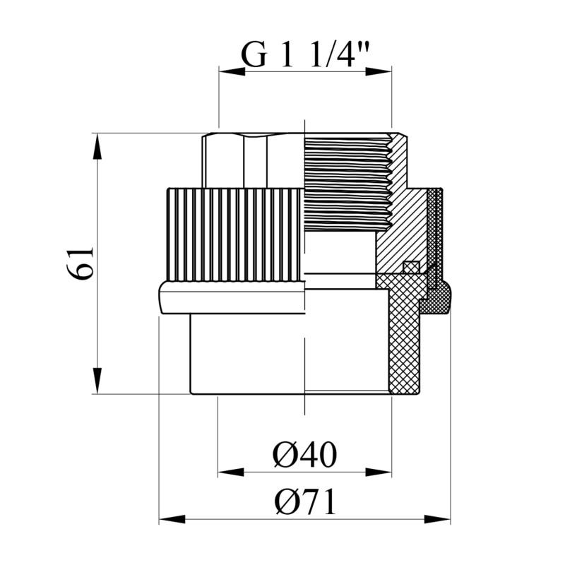 Муфта PPR Rozma 40х1 1/4" РВ