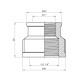 Муфта перехідна посилена LexLine 1 1/4"х1" ВВ латунна УК0393-В
