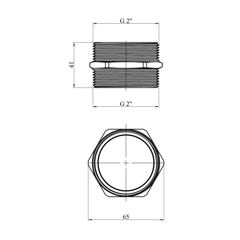 Ніпель посилений LexLine 2" ЗЗ латунний УК0536-В