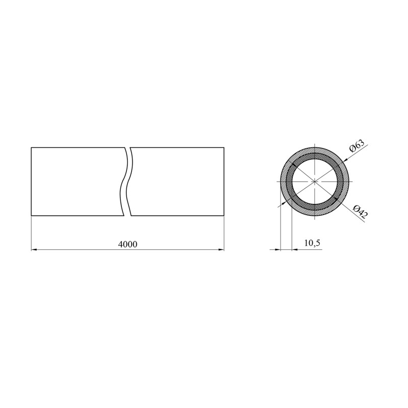 Труба PPR Rozma PN20 63х10,5 мм