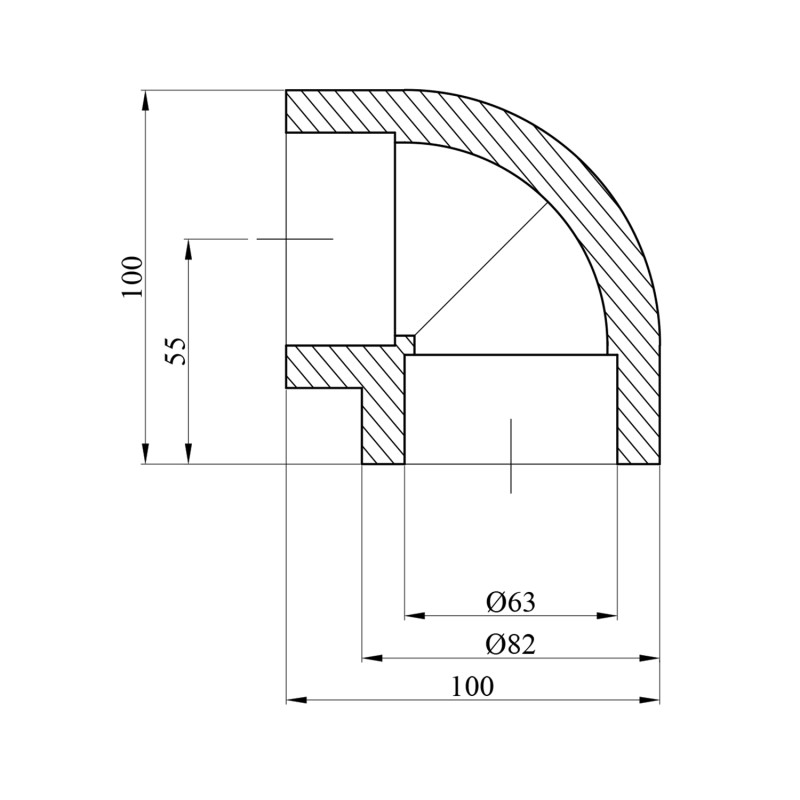 Коліно 90° PPR Rozma 63 мм