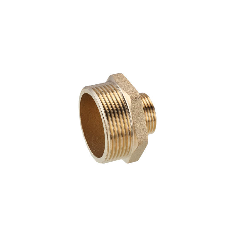 Ніпель перехідний посилений LexLine 1 1/2"х3/4" ЗЗ латунний УК0521-В