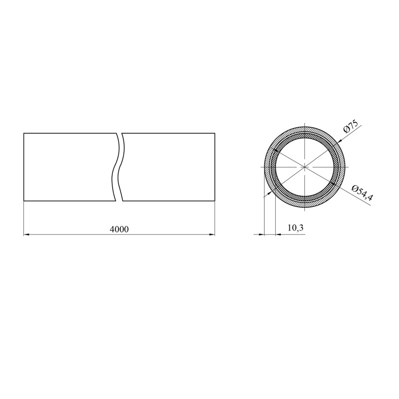Труба PPR Rozma Composite 75х10,3 мм