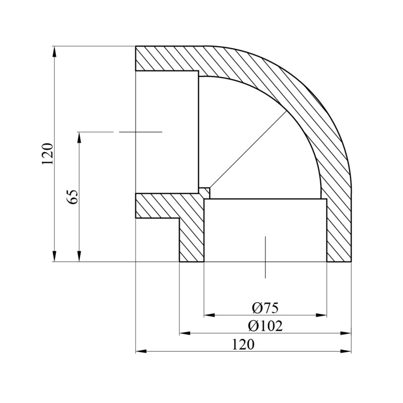 Коліно 90° PPR Rozma 75 мм