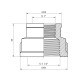 Муфта перехідна посилена LexLine 1 1/2"х1" ВВ латунна УК0309-В