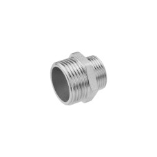 Ніпель перехідний посилений LexLine 1 1/2"х3/4" ЗЗ нікельований НК0521-Вн