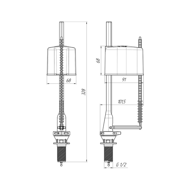 Наливний клапан для бачка унітаза ANIplast з нижнім підведенням 1/2" WC5550