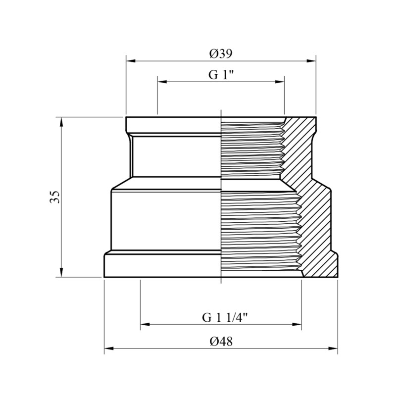 Муфта перехідна STA 1 1/4"х1" ВВ латунна