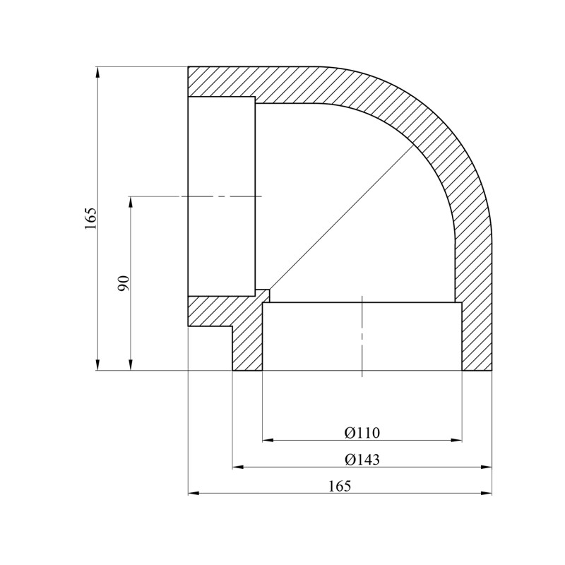 Коліно 90° PPR Rozma 110 мм