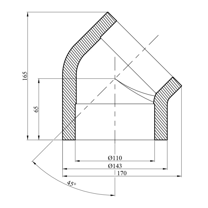 Коліно 45° PPR Rozma 110 мм
