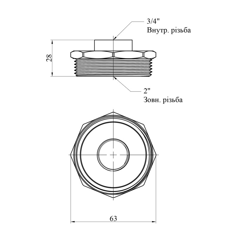 Футорка STA 3/4"х2" ВЗ латунна New