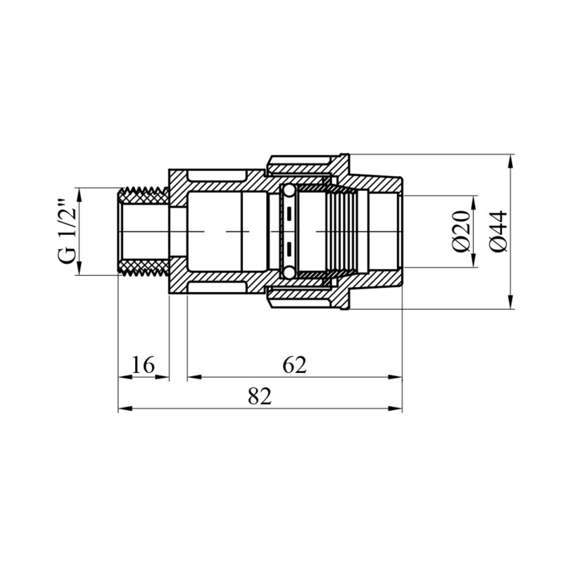 Муфта ПЕ SantehPlast 20x1/2" РЗ