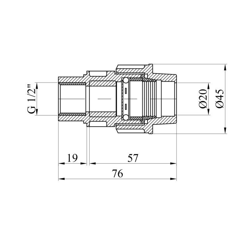 Муфта ПЕ SantehPlast 20х1/2" РВ